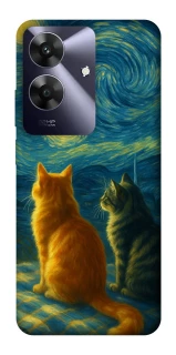Чехол на Realme Note 60 Cats under the stars фото 1 из 1