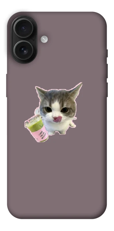 Чехол на Apple iPhone 16 Plus cat matcha фото 1 из 1