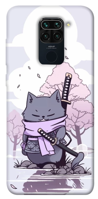 Чехол на Xiaomi Redmi Note 9 / Redmi 10X Samurai cat фото 1 из 1
