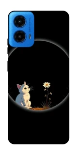 Чехол на Motorola Moto G45 Cat and flower фото 1 из 1