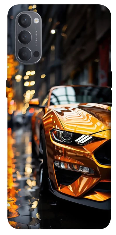 Чохол на Oppo Reno 4 Golden sports car фото 1 з 1