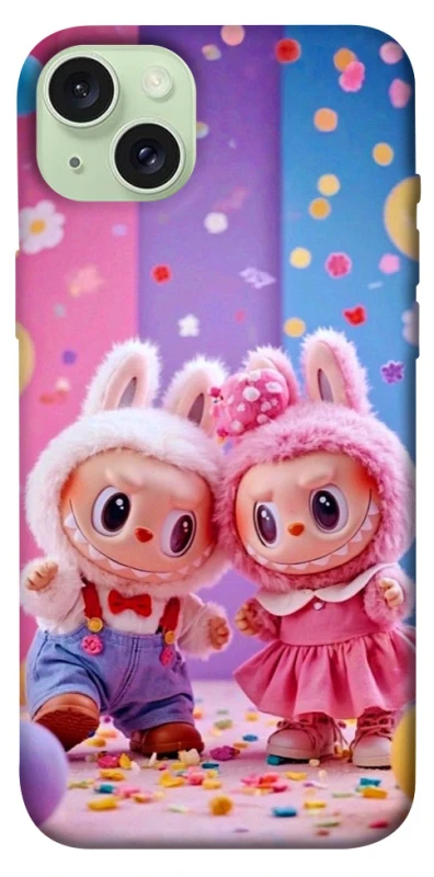 Чехол на Apple iPhone 15 Plus (6.7") Labubu twins ver.3 фото 1 из 1