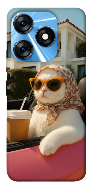 Чехол на TECNO Spark 10 Stylish Cat Cruise фото 1 из 1