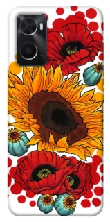 Чохол на Oppo A76 4G Соняшники та маки фото 1 з 1