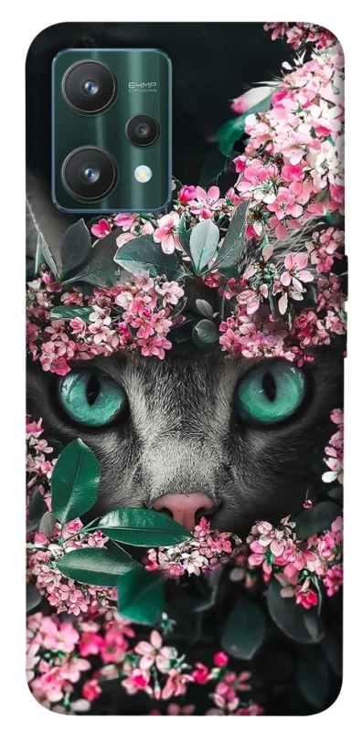 Чехол на Realme 9 Pro Кот в цветах фото 1 из 1