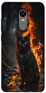 Чехол на Xiaomi Redmi 5 Plus / Redmi Note 5 (Single Camera) Огненный кот фото 1 из 1