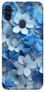 Чехол на Samsung Galaxy M11 Синие цветы фото 1 из 1