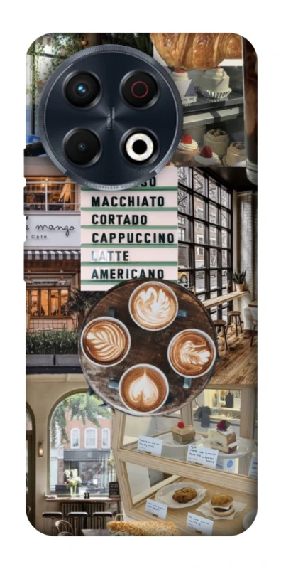 Чохол на TECNO Spark 30 Pro (KL7) Coffee collage ver.5 фото 1 з 1