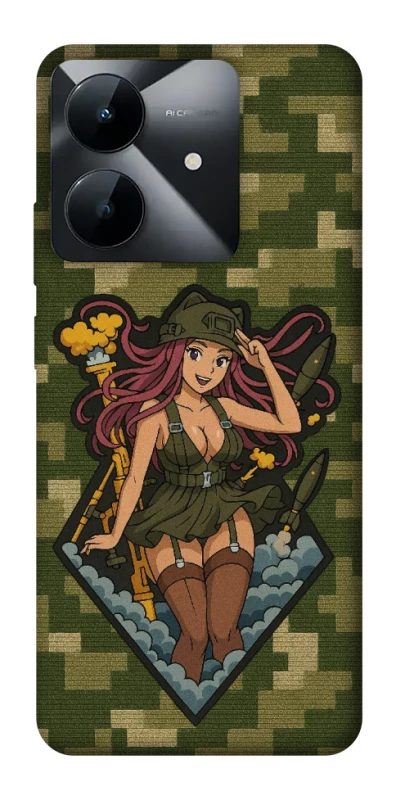 Чехол на Realme Note 60x Military Waifu фото 1 из 1