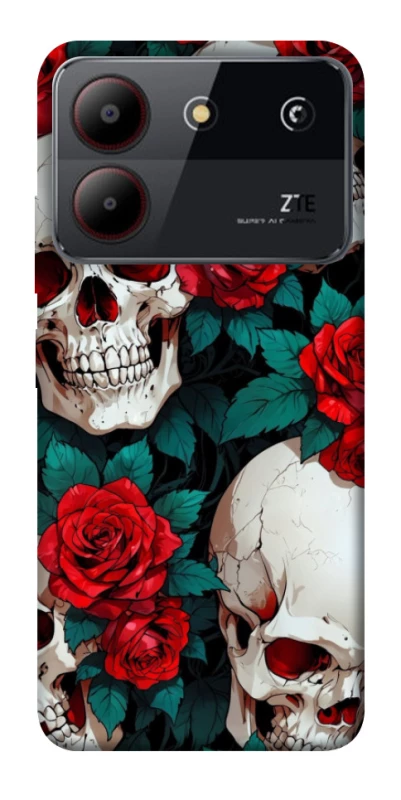 Чохол на ZTE Blade A54 4G skull and rose фото 1 з 1