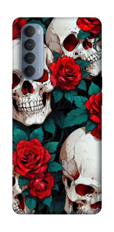 Чохол на Oppo Reno 4 Pro skull and rose фото 1 з 1