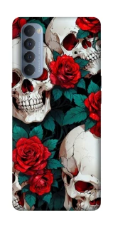Чехол на Oppo Reno 4 Pro skull and rose фото 1 из 1