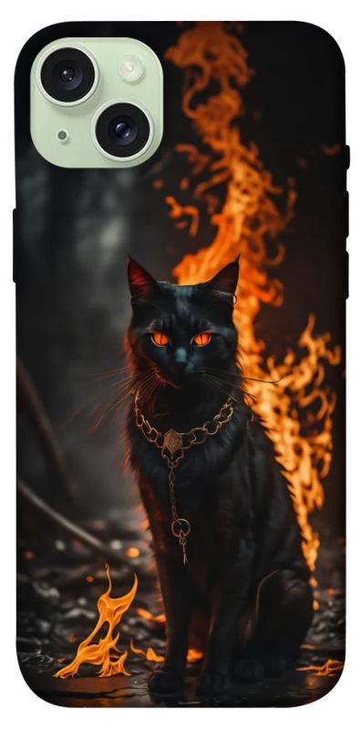 Чехол на Apple iPhone 15 Plus (6.7") Огненный кот фото 1 из 1