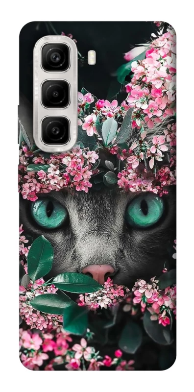 Чохол на Infinix Hot 50 4G Кіт в квітах фото 1 з 1