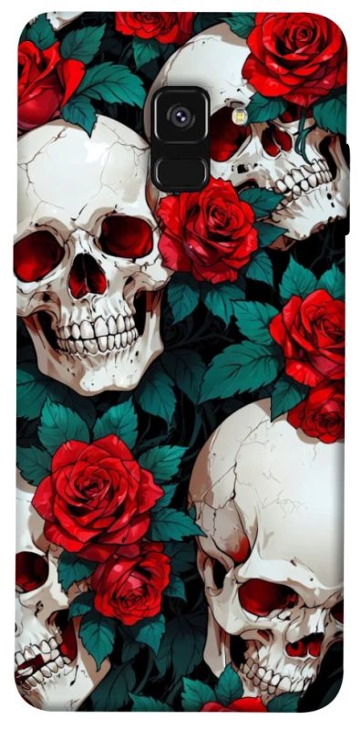 Чохол на Samsung A530 Galaxy A8 (2018) skull and rose фото 1 з 1