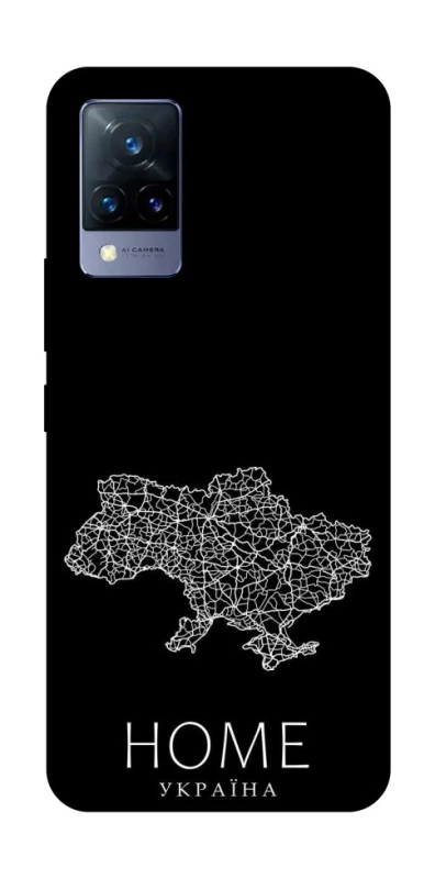 Чохол на Vivo V21 Ukraine black map фото 1 з 1