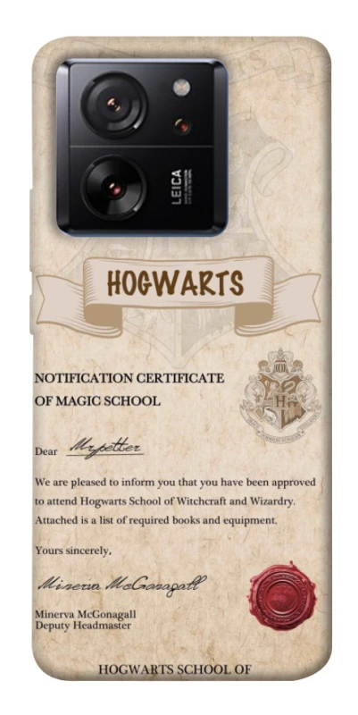 Чехол на Xiaomi 13T The Hogwarts acceptance letter фото 1 из 1