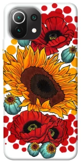 Чохол на Xiaomi Mi 11 Lite Соняшники та маки фото 1 з 1