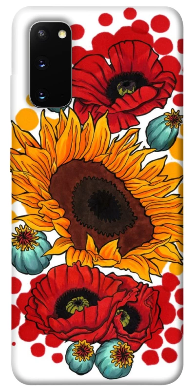 Чохол на Samsung Galaxy S20 Соняшники та маки фото 1 з 1