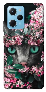 Чехол на Xiaomi Poco X5 Pro 5G Кот в цветах фото 1 из 1