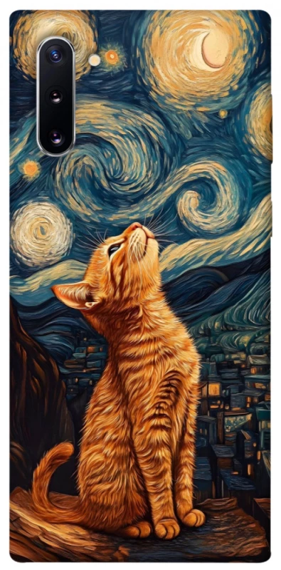 Чехол на Samsung Galaxy Note 10 van gogh cat фото 1 из 1