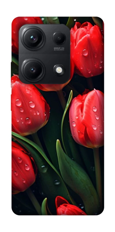 Чохол на Xiaomi Redmi Note 14S Червоні тюльпани фото 1 з 1