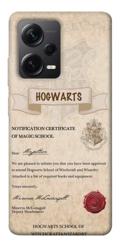 Чехол на Xiaomi Redmi Note 12 Pro 5G The Hogwarts acceptance letter фото 1 из 1
