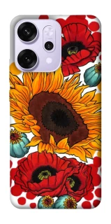 Чохол на Oppo Reno 14 Pro Соняшники та маки фото 1 з 1