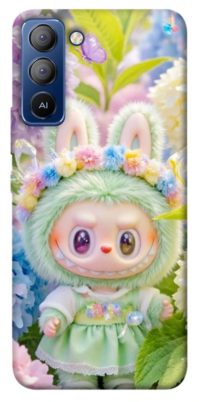 Чохол на TECNO Pop 5 LTE Labubu & Flowers ver.2 фото 1 з 1