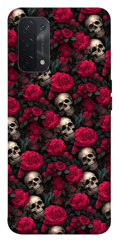 Чохол на Oppo A54 5G / A74 5G Черепа та рози фото 1 з 1