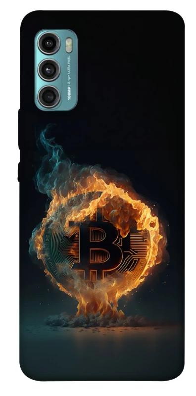 Чехол на Motorola Moto G60 Fire Bitcoin фото 1 из 1