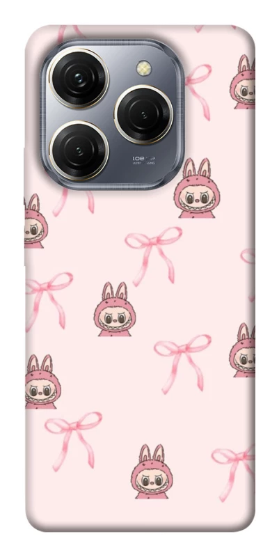 Чохол на TECNO Spark 20 Pro Pink bows and Labubus фото 1 з 1