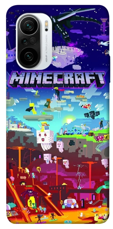 Чохол на Xiaomi Redmi K40 / K40 Pro / K40 Pro+ / Poco F3 Minecraft world фото 1 з 1