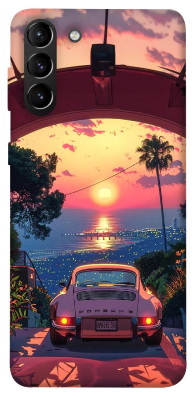 Чехол на Samsung Galaxy S21+ Porsche at sunset фото 1 из 1