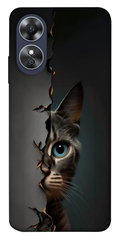 Чехол на Oppo A17 Кот-подглядыватель v2 фото 1 из 1