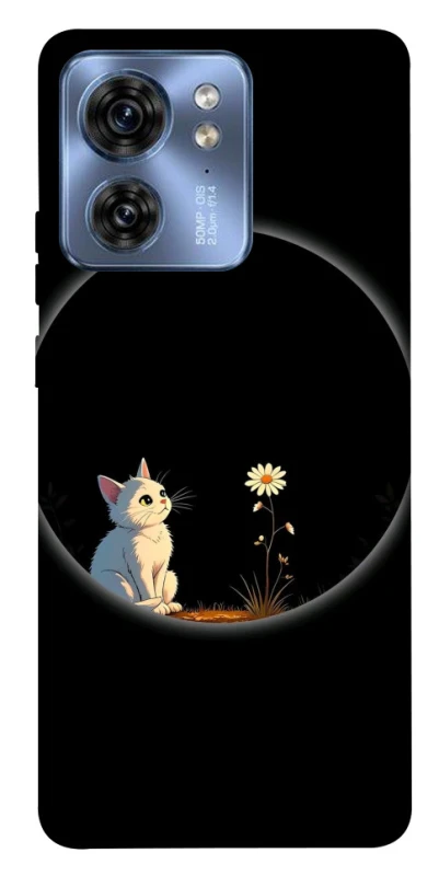 Чехол на Motorola Edge 40 Cat and flower фото 1 из 1