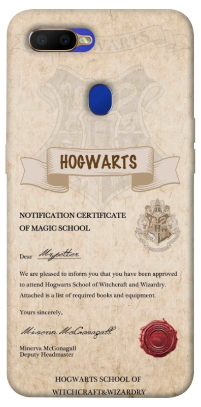 Чехол на Oppo A5s The Hogwarts acceptance letter фото 1 из 1