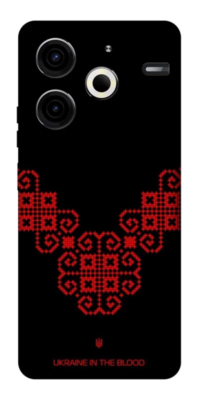 Чохол на TECNO Pova 6 Neo (LI6) Чорно-червона вишиванка фото 1 з 1