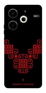 Чохол на TECNO Pova 6 Neo (LI6) Чорно-червона вишиванка фото 1 з 1