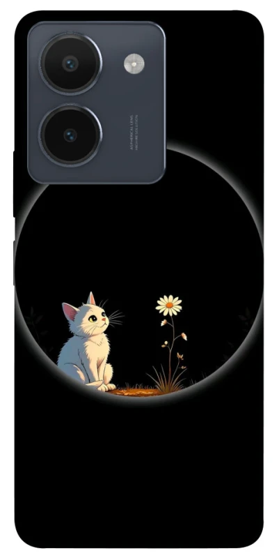 Чехол на Vivo Y36 Cat and flower фото 1 из 1