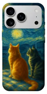 Чехол на Apple iPhone 18 Pro Max Cats under the stars фото 1 из 1