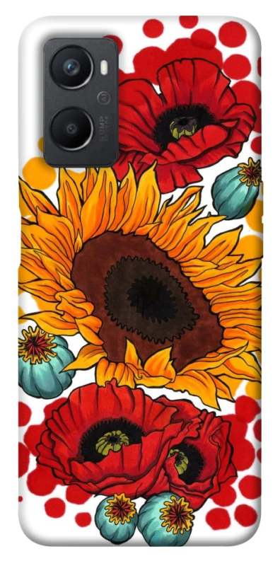 Чохол на Oppo A96 Соняшники та маки фото 1 з 1