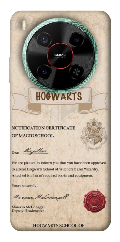 Чехол на ZTE Nubia V70 Max The Hogwarts acceptance letter фото 1 из 1