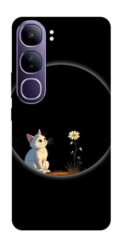 Чехол на Vivo Y300 Cat and flower фото 1 из 1
