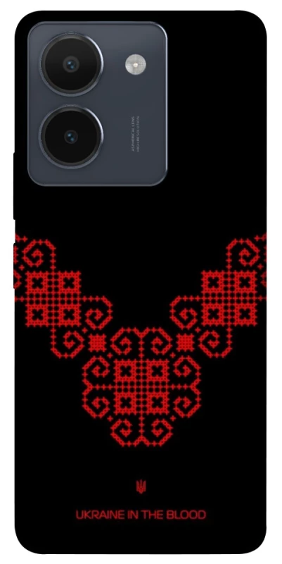 Чехол на Vivo Y36 Черно-красная вышиванка фото 1 из 1