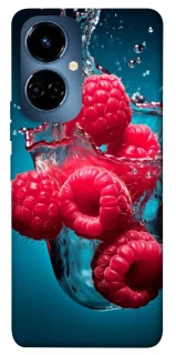 Чехол на TECNO Camon 19 Малинка в воде фото 1 из 1