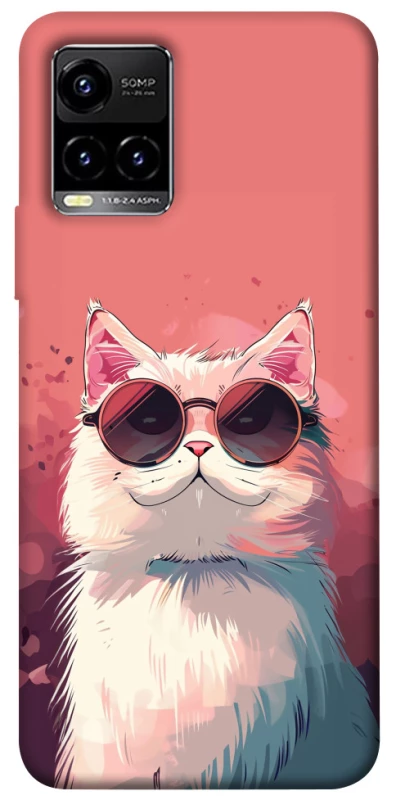 Чехол на Vivo Y21 / Y33s Сat with glasses фото 1 из 1