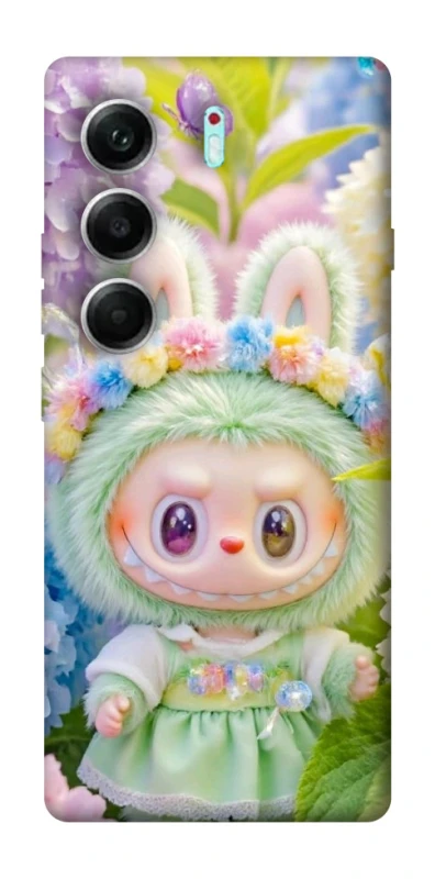 Чохол на Tecno Camon 40 Pro 5G Labubu & Flowers ver.2 фото 1 з 1