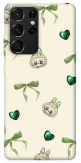 Чохол на Samsung Galaxy S21 Ultra Labubu Green Heart фото 1 з 1