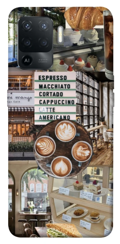 Чохол на Oppo Reno 5 Lite Coffee collage ver.5 фото 1 з 1